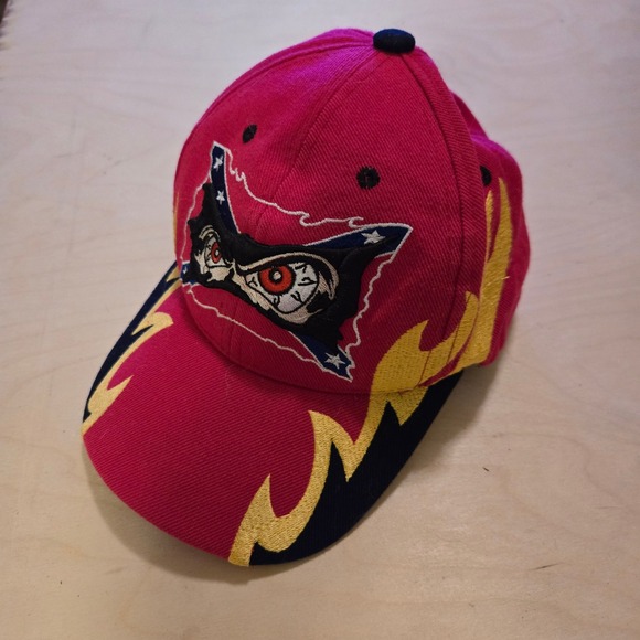 VTG Red Eyes Flame Baseball Cap Houston Headwear Racing Sports Hat‎ Southern TX - Picture 1 of 4